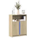 vidaXL Dressoir met LED 77x34x100 cm bewerkt hout sonoma, Huis en Inrichting, Verzenden, Nieuw, 50 tot 100 cm, 25 tot 50 cm