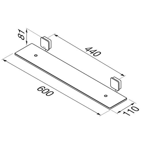 Planchet Geesa Topaz Met Glas en Muurbeugel Chroom, Doe-het-zelf en Verbouw, Sanitair, Ophalen of Verzenden