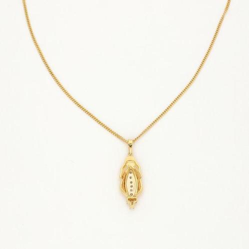 Ketting met hanger - 18 karaat Geel goud - 0.54ct. tw., Sieraden, Tassen en Uiterlijk, Antieke sieraden