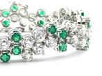 Exclusieve witgouden armband met smaragd en diamant 7,40..., Goud, Met edelsteen, Gebruikt, Ophalen of Verzenden