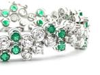Exclusieve witgouden armband met smaragd en diamant 7,40..., Sieraden, Tassen en Uiterlijk, Armbanden, Gebruikt, Overige kleuren