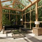 vidaXL 5-delige Loungeset met kussens poly rattan grijs, 5 zitplaatsen, Nieuw, Loungeset, Verzenden