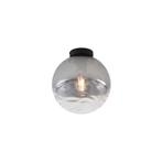 Design plafondlamp zwart met smoke fading glas - Pillon, Huis en Inrichting, Lampen | Plafondlampen, Nieuw, Glas, Design
