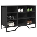vidaXL Schoenenkast 90x38x61,5 cm bewerkt hout zwart, Verzenden, Nieuw