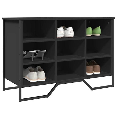 vidaXL Schoenenkast 90x38x61,5 cm bewerkt hout zwart, Huis en Inrichting, Kasten | Schoenenrekken, Nieuw, Verzenden