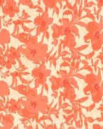 Viscose Satijn Bloemen Zalm Roze, Nieuw, Roze