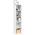 vidaXL Cd-kasten 2 st 21x16x93,5 spaanplaat hoogglans wit, Huis en Inrichting, Verzenden, Nieuw