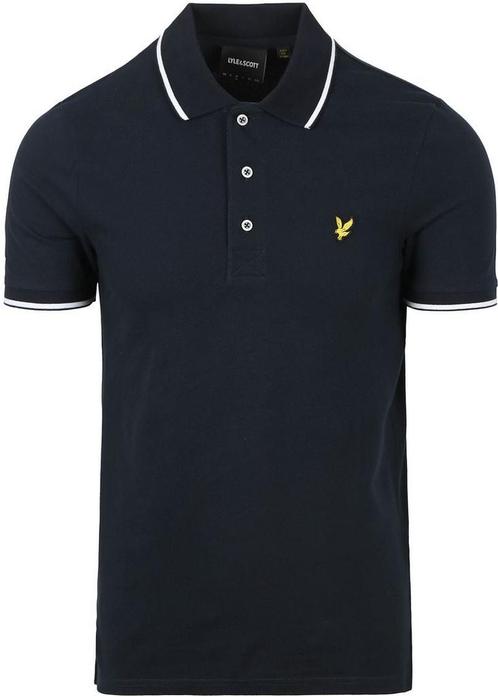 Lyle and Scott Polo Tipped Navy maat M Heren, Kleding | Heren, Polo's, Blauw, Nieuw, Maat 48/50 (M), Verzenden
