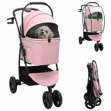 vidaXL Opvouwbare Huisdierenwagen Verstelbaar Roze 78 x 54 x beschikbaar voor biedingen