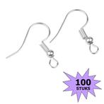 Fako Bijoux® - Oorbel Haakjes - Zilverkleurig - 100 Stuks, Verzenden, Nieuw