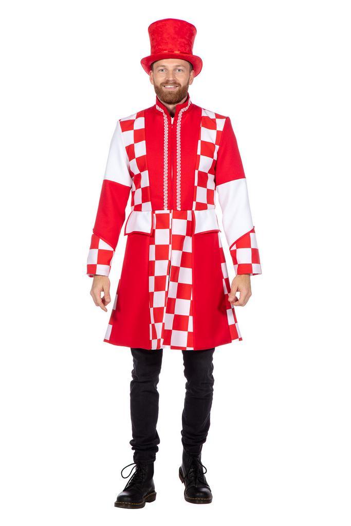 Jas Brabant Heren rood/wit Premium, Kleding | Heren, Carnavalskleding en Feestkleding, Nieuw, Ophalen of Verzenden