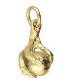 Gouden Kaatsbal met klauw middel kettinghanger, Verzenden, Nieuw