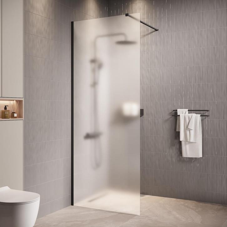Douchewand Florida 90 x 200 cm Zwart – Inloopdouche 8 mm, Doe-het-zelf en Verbouw, Sanitair, Nieuw, Douche, Verzenden