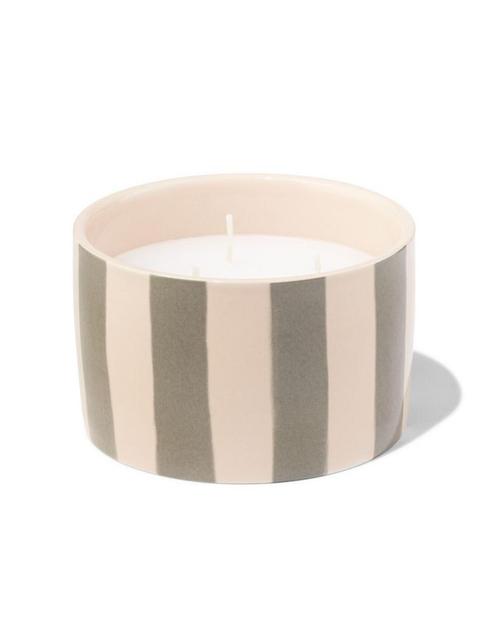 HEMA Geurkaars keramiek naturel van €10.49 voor €6 sale, Huis en Inrichting, Woonaccessoires | Kandelaars en Kaarsen, Nieuw, Verzenden