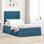 vidaXL Opslag bed met matras met matras Blauw 120 x 190 cm, Huis en Inrichting, Slaapkamer | Bedden, Verzenden, Nieuw, Blauw, Stof