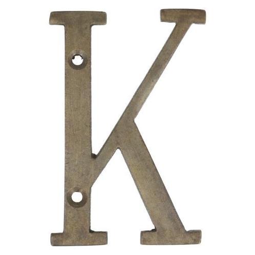 Letter groot K, brons antiek, Doe-het-zelf en Verbouw, Hang- en Sluitwerk, Verzenden