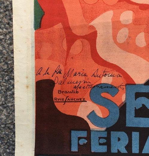 Braulio Ruiz Sanchez - Original Feria de Sevilla poster,, Antiek en Kunst, Kunst | Tekeningen en Foto's