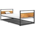 vidaXL Bedframe uitschuifbaar metaal zwart 90x200 cm, Huis en Inrichting, Slaapkamer | Bedden, 90 cm, Eenpersoons, Verzenden, Zwart