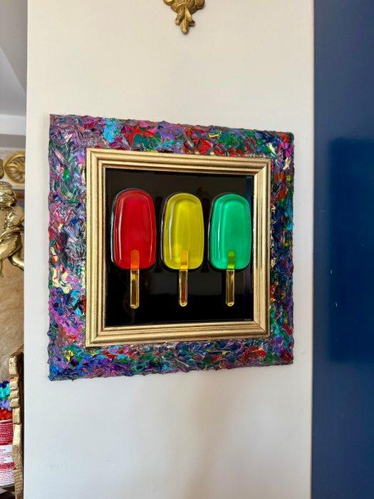 Lavinias - Lavinia Spagnuolo - QUADRO GELATI COLORATI, Antiek en Kunst, Kunst | Designobjecten