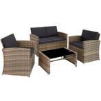 Wicker zitgroep Lucca - natuur/donkergrijs
