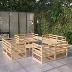 vidaXL 9-delige Loungeset massief grenenhout, Tuin en Terras, Tuinsets en Loungesets, Verzenden, Nieuw, Loungeset
