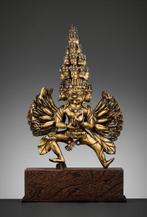 Standbeeld (1) - Verguld brons - A LARGE GILT BRONZE FIGURE, Antiek en Kunst