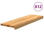 vidaXL Traptreden 12 st 80x25x2 cm massief eikenhout, Doe-het-zelf en Verbouw, Ladders en Trappen, Verzenden, Nieuw