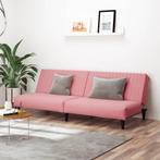vidaXL Slaapbank 2-zits fluweel roze, Verzenden, Nieuw, Tweepersoons, Stof