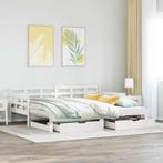 vidaXL Slaapbank met onderschuifbed/lades zonder matras, Huis en Inrichting, 90 cm, Eenpersoons, Verzenden, Wit
