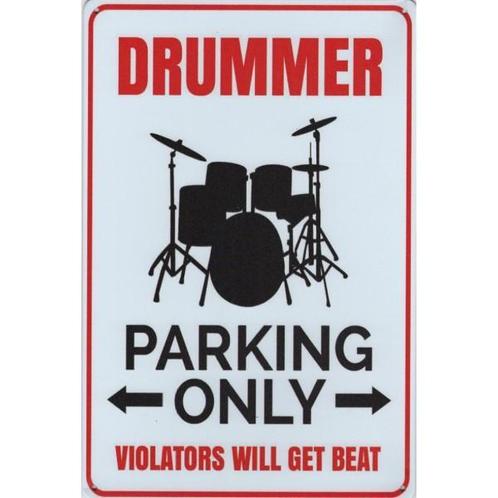 Wandbord -  Parking Only Drummer, Huis en Inrichting, Woonaccessoires | Wanddecoraties, Nieuw, Ophalen of Verzenden