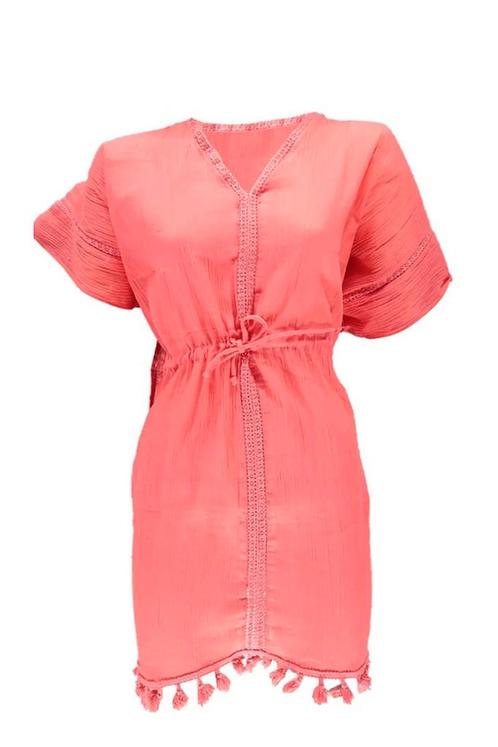 Sarlini kaftan koraalrood (Mooi & Gezond), Sieraden, Tassen en Uiterlijk, Uiterlijk | Lichaamsverzorging, Nieuw, Verzenden