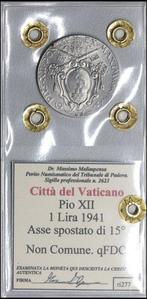 Vaticaan. Pio XII. 1 Lira 1941 - Errore di coniazione - Asse