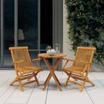 vidaXL 3-delige Tuinset massief teakhout, Tuin en Terras, Verzenden, Nieuw, Hout, Tuinset