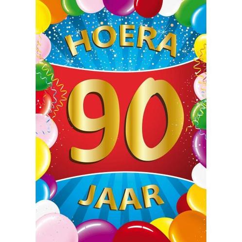 Mega poster 90 jaar - 90 jaar versiering, Hobby en Vrije tijd, Feestartikelen, Ophalen of Verzenden
