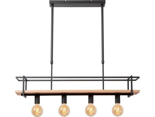 Lucide MILONGA - Hanglamp - 4xE27 - Zwart, Huis en Inrichting, Woonaccessoires | Overige, Zo goed als nieuw, Verzenden