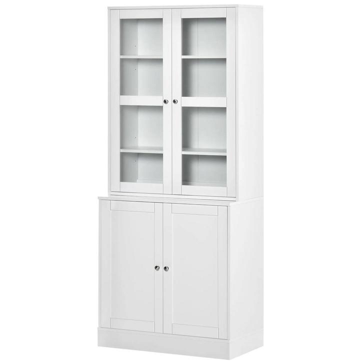 TRUUSK Boekenkast 178,5 cm - Hoge Vitrinekast - Glazen Deur, Huis en Inrichting, Kasten | Boekenkasten, Nieuw, Verzenden