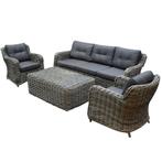 Barakaldo stoel bank loungeset 4 delig bruin grijs wicker, Ophalen of Verzenden, Nieuw, Wicker