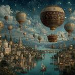 I_KONIQ - Intricate floating balloon surreal scene, Nieuw