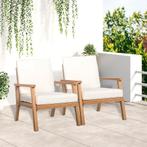 TRUUSK Tuinstoelen 2-delige Set Comfortabele Tuinstoelen Met, Verzenden, Nieuw