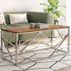 vidaXL Salontafel roestvrij staal en gerecycled hout, Huis en Inrichting, Tafels | Salontafels, Minder dan 50 cm, Verzenden, Nieuw