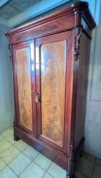 Demontabele antiek mahonie kast met planken en lades 188 hoo