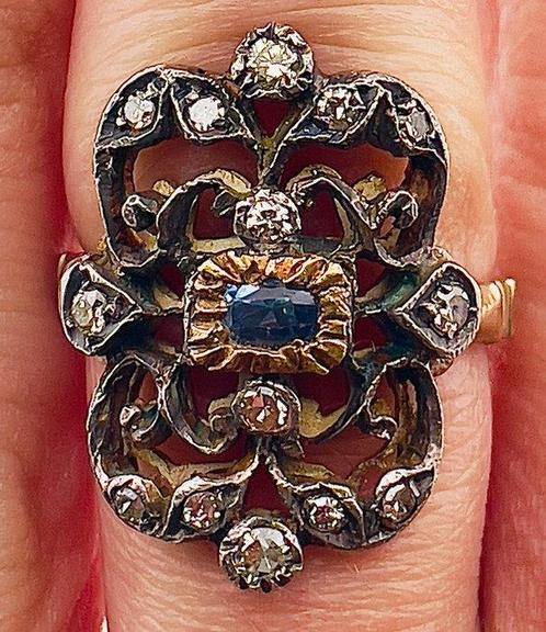 Zonder Minimumprijs - Ring - 12 kt. Geel goud, Zilver, Sieraden, Tassen en Uiterlijk, Ringen