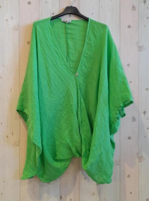 Hammam Linnen blouse - oversized - omarmend - met knoppen -, Kleding | Dames, T-shirts