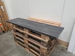 Wastafelblad 160 x 46 x 3,5 cm houtskool zwart hout (B), Ophalen of Verzenden, Nieuw, Wastafel