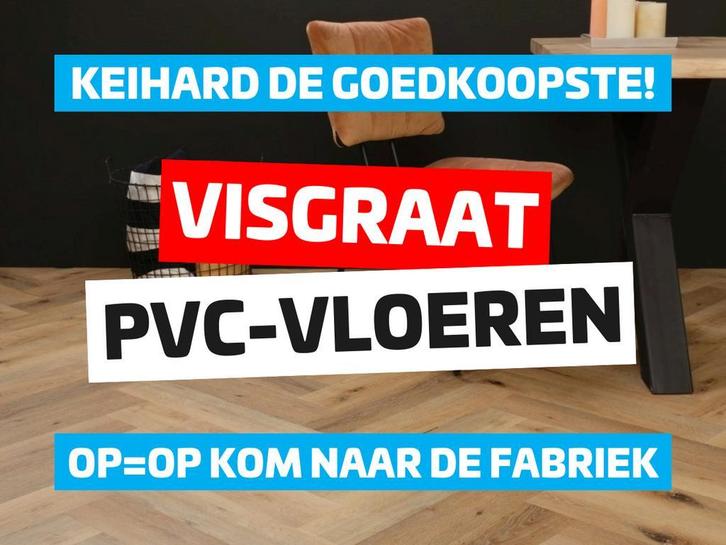 BeBo Vloeren: Visgraat klik PVC met 55% korting, Huis en Inrichting, Stoffering | Vloerbedekking, Wit, Crème, Beige, Bruin, Grijs