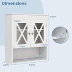 2dekans | coast Badkamer Hangkast – Wit – 54 x 20 x 60 cm –, Ophalen of Verzenden, Zo goed als nieuw