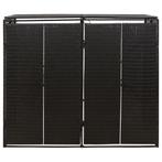 Containerberging dubbel 140x80x117 cm poly rattan zwart, Huis en Inrichting, Verzenden, Nieuw