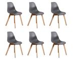 Grijze Eettafel Stoelen 6 | Modern | A-kwaliteit, Kunststof, Nieuw, Ophalen of Verzenden, Vijf, Zes of meer stoelen