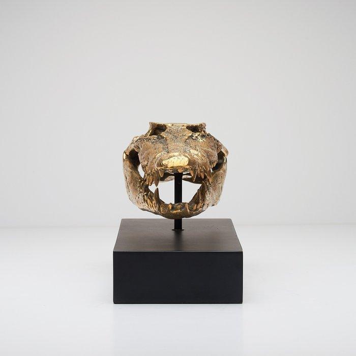 sculptuur, Saltwater Crocodile Skull fashioned in bronze, on, Antiek en Kunst, Kunst | Designobjecten