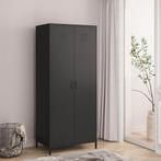 Metalen kast Seinäjoki 180x76x50 cm zwart mat [en.casa], Huis en Inrichting, Kasten | Kledingkasten, Verzenden, Nieuw